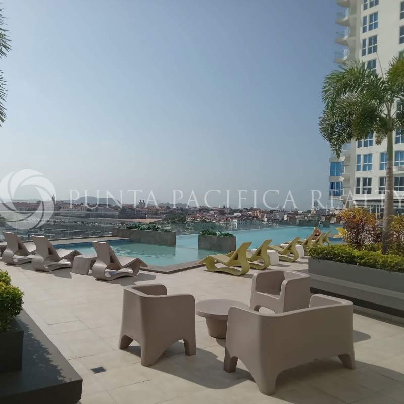 Large rooftop infinity pool with skyline ocean view at The Sands Avenida Balboa