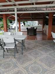 Large covered terraces ideal for outdoor dining at luxury Coronado house Panama