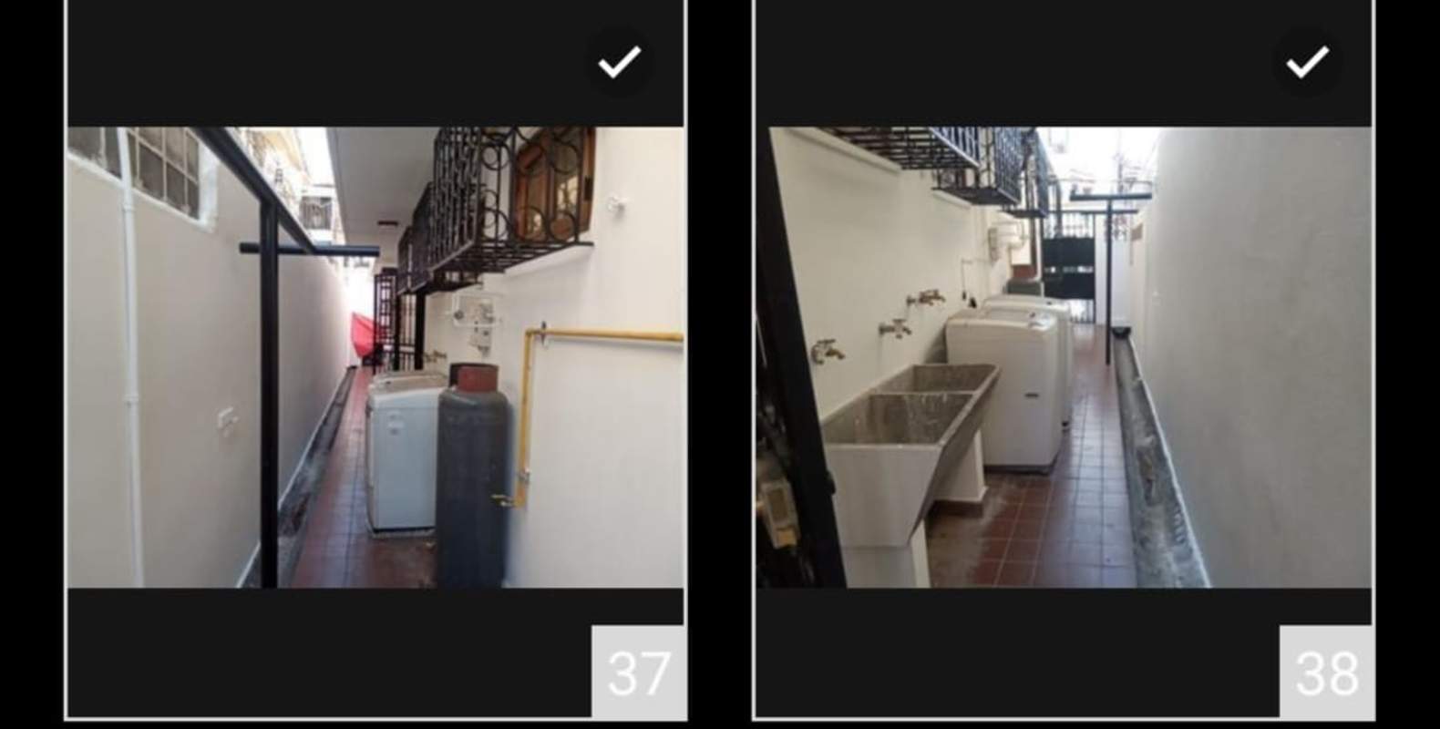 Indoor laundry space washing machine utility sink Bethania home Panama