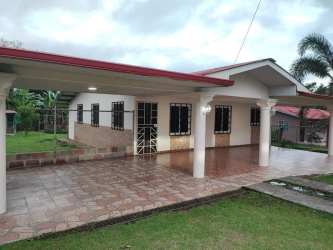 Covered porch terrace of single-family house at night in Bugaba San Miguel Chiriquí Panama