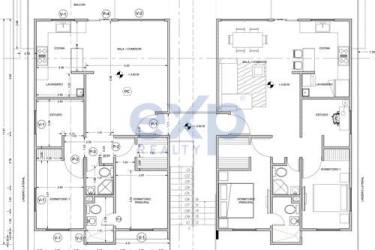 Architectural floor plan layout of 3 bedroom 2 bath apartment at Bougainvillea Villas near Playa Venao