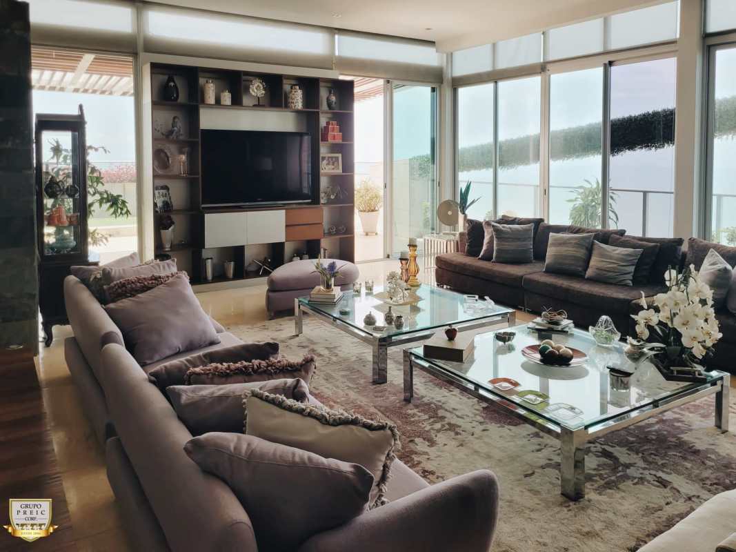 Expansive terrace balcony panoramic ocean skyline views Punta Pacifica Panama