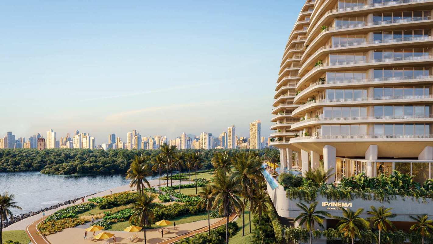 Infinity pool deck with Pacific Ocean views and skyline at PH Ipanema Costa del Este Panama