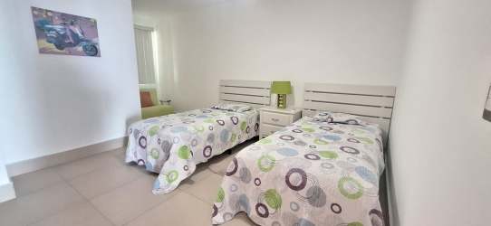 Bedroom in beachfront condo with ocean view windows Bahia Resort Nueva Gorgona Panama