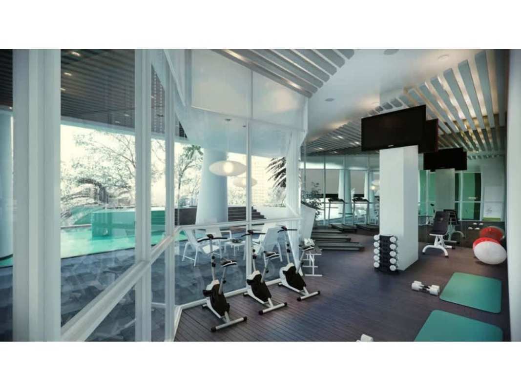 Modern private fitness center in PH Jade Tower Coco del Mar Panama City with full equipment