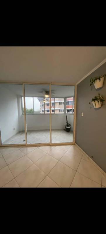 Apartment bathroom with shower, modern sink cabinet, wall mirror in Residencial Llano Bonito Panama