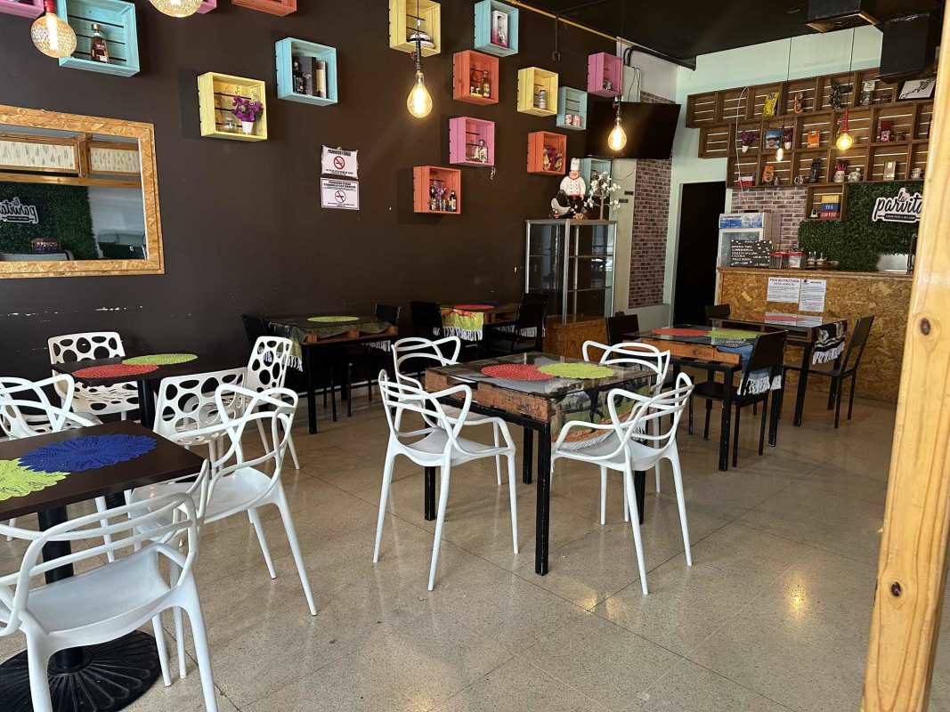 Cafe restaurant dining room with modern decor in Hato Pintado commercial plaza for sale
