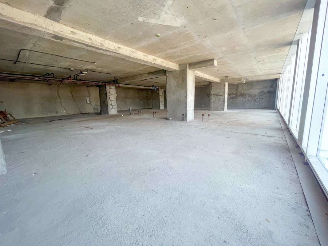 Unfinished interior panoramic window view in The Towers Business Plaza Panama City