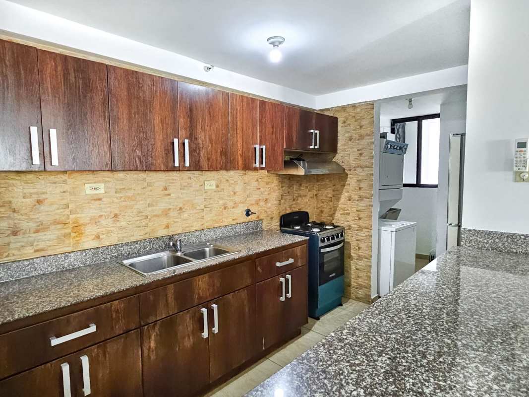 Kitchen area with granite countertop space for appliances PH Terrazas del Rey