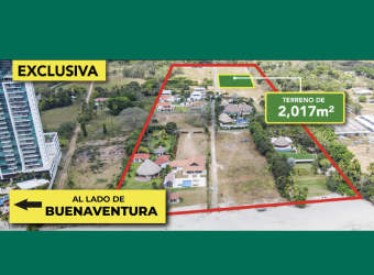 Flat open land roadside with utilities palm trees panoramic sky in Panama