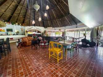 Rustic interior with natural materials in residential home on Chame development land Panama