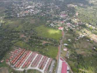 Panorama of flat open development land in Nuevo Emperador Panama Oeste for residential