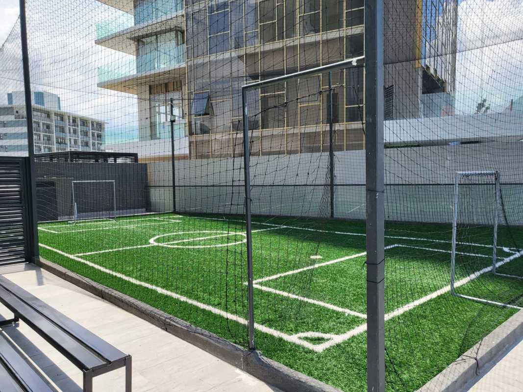 Colorful children’s playground with rubber flooring in Empire Residences luxury condo Panama