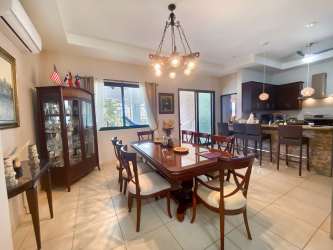 Large covered terrace with garden view at Hacienda Pacífica house San Carlos Panama