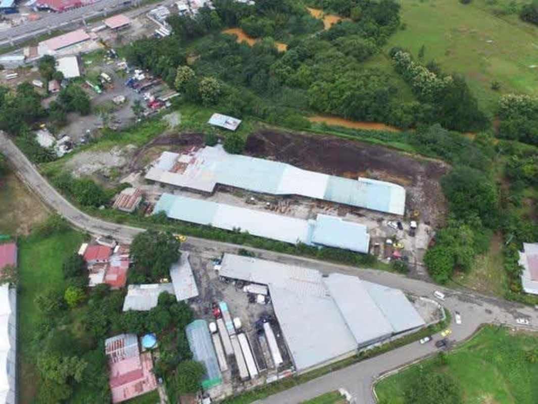 View of warehouses and cleared plots niche for commercial logistics development in Tocumen Panama