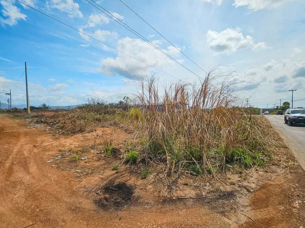 Vacant unimproved land with roadside, utility poles in Pacora Chepo Panama
