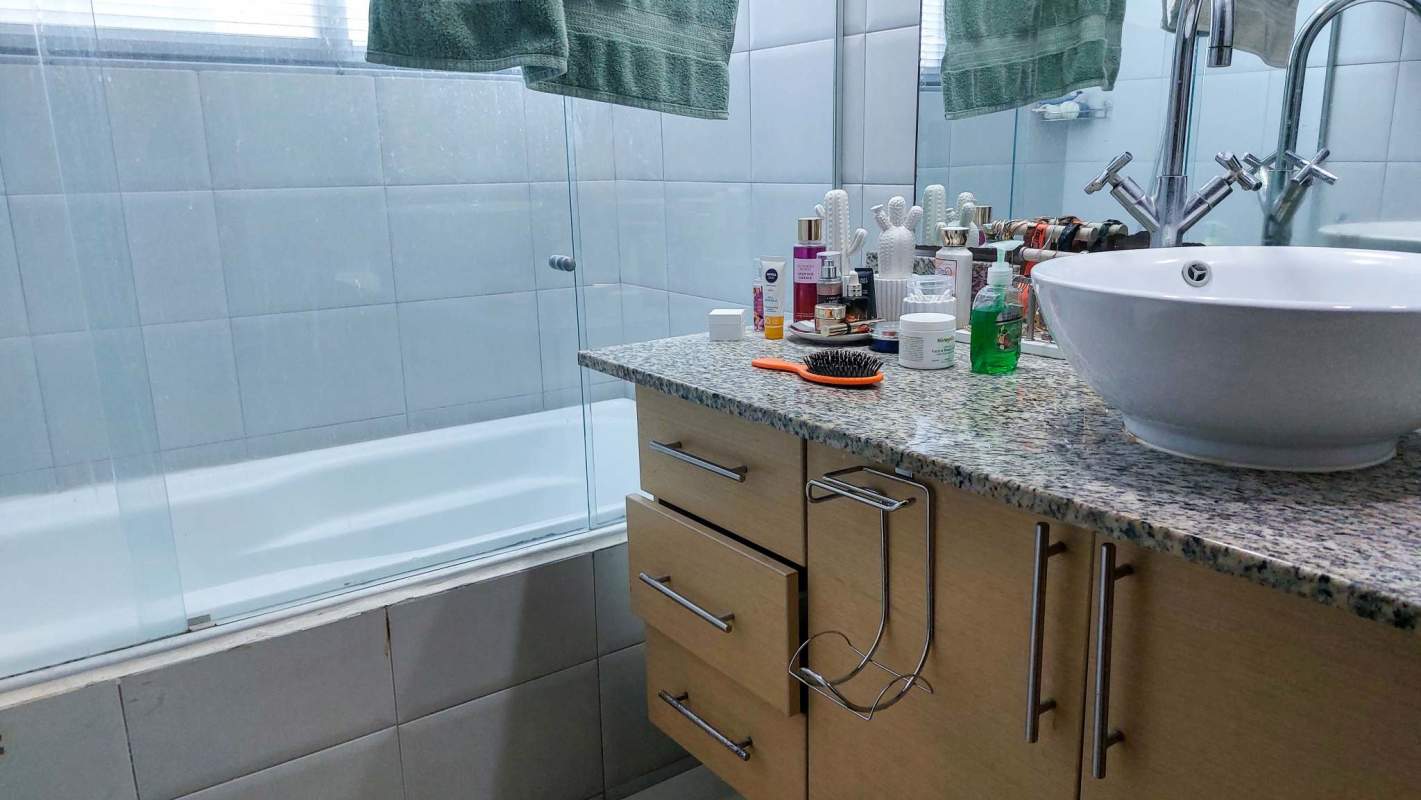 Bathroom granite countertop vessel sink glass shower modern PH Cabomarzo