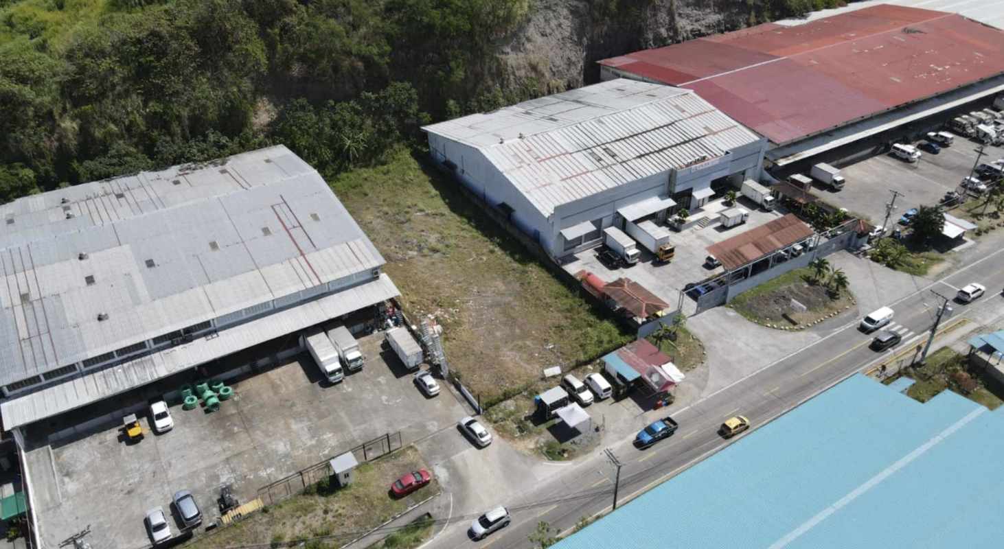 Warehouse buildings with parking areas and urban surroundings industrial zone Panama