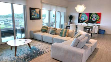 Dining area with oceanfront balcony Casamar Marina Azul San Carlos Panama