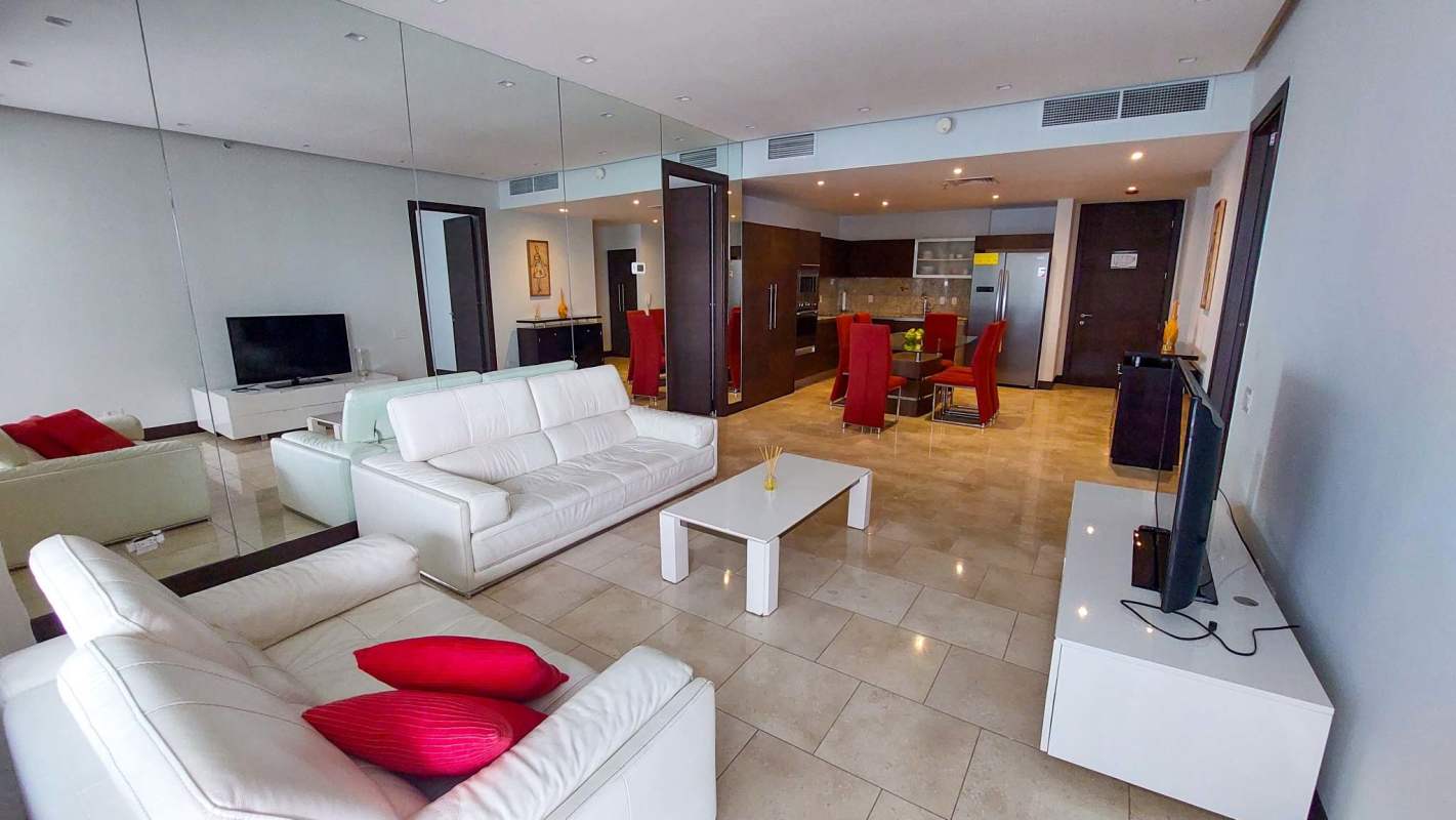 Open plan living dining space JW Marriott Panama apartment
