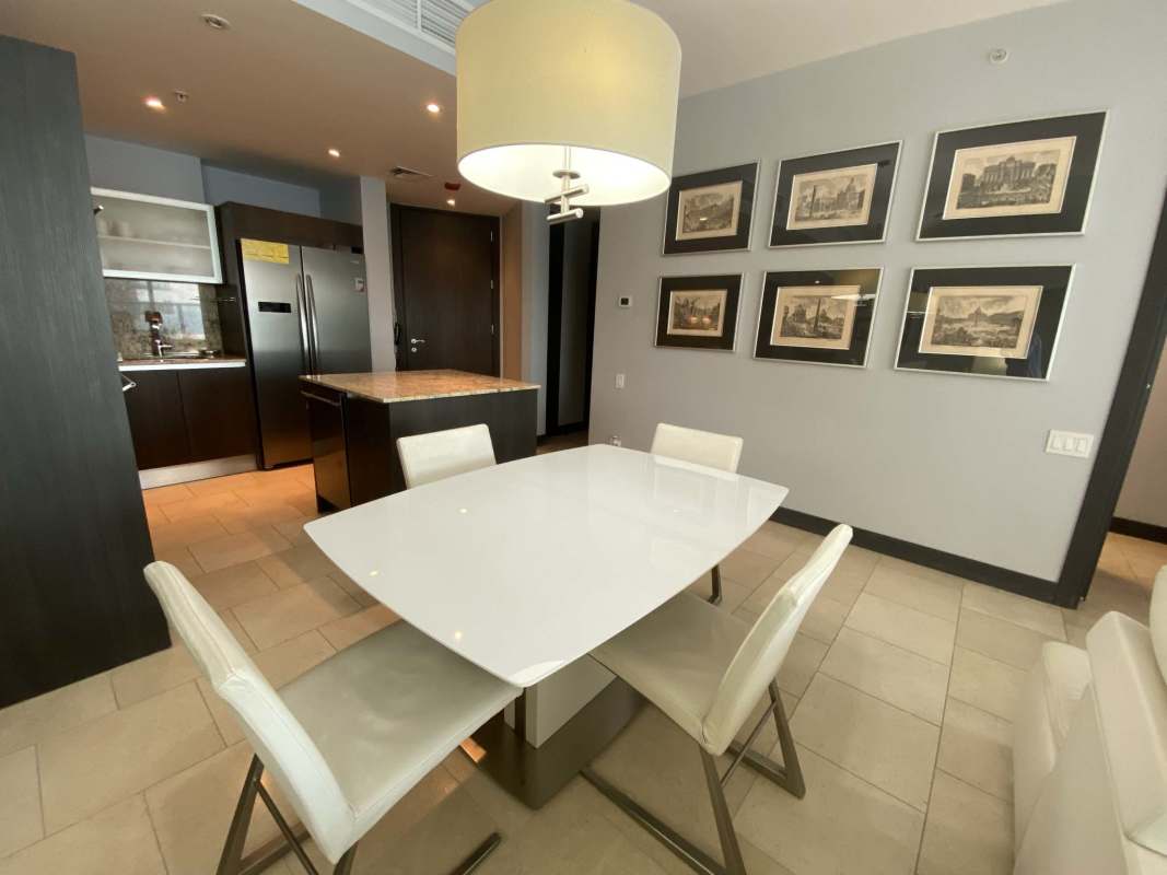 High-rise condo balcony with Pacific Ocean and city skyline views at JW Marriott Panama