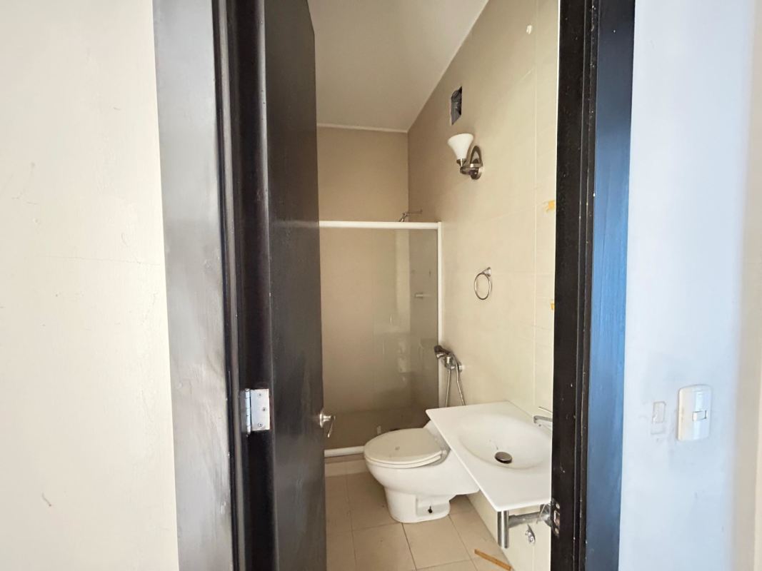 Bright hallway with modern decorative elements in apartment PH The Bridge Amador Panama.