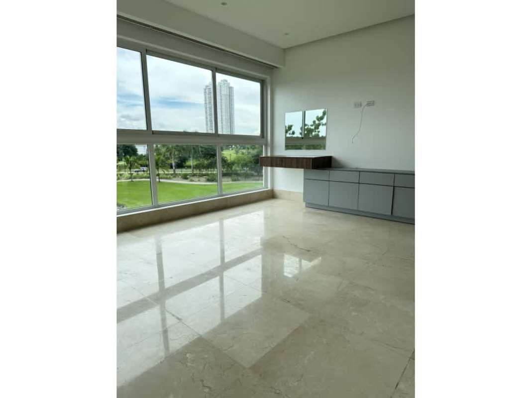 Spacious modern kitchen with stainless appliances at The Reserve Santa María Panama City
