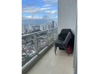 Master bedroom loft with floor-to-ceiling windows and Pacific Ocean views at PH Oceanaire Punta Pacífica