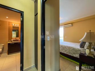 Second bedroom furnished, AC, window, closet at PH Founders Playa Blanca Panama
