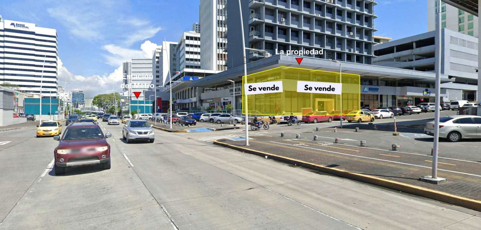 Bright cafeteria dining area with colorful seating staff lounge commercial building Panama