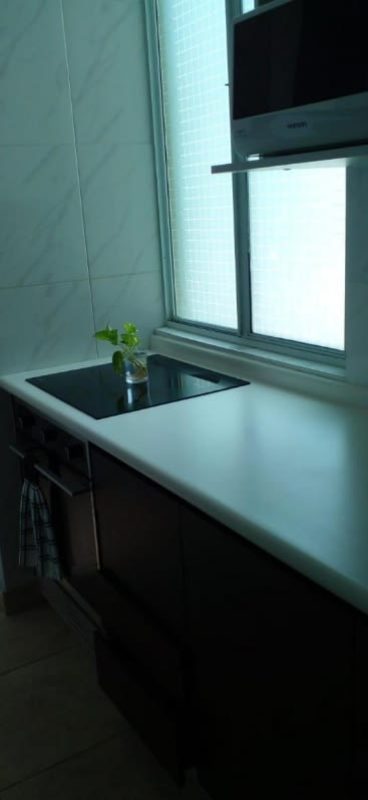 Urban skyline view from balcony of PH Bella Vista Tower with safety netting