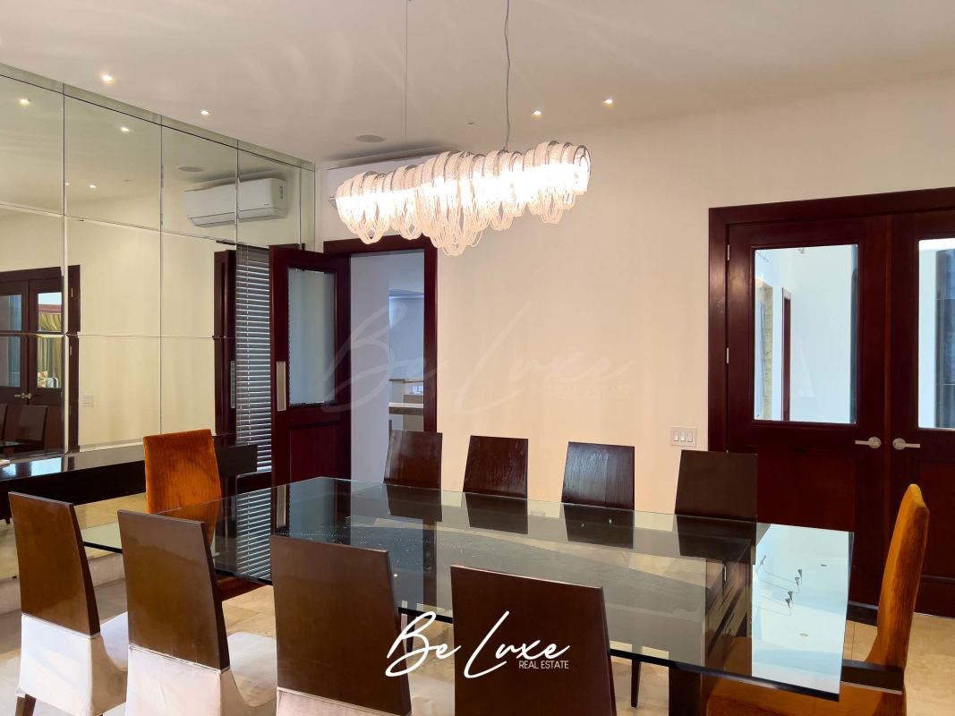 Luxury living room with neutral décor, marble flooring and large windows at Residential Balmoral Costa del Este