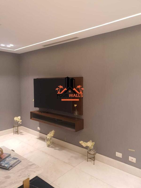 Contemporary kitchen with marble counters double stainless fridge in PH The Residence Punta Pacífica Panama