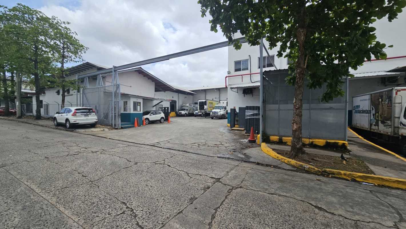 Main security gate entrance of industrial commercial complex in Juan Díaz Panama City