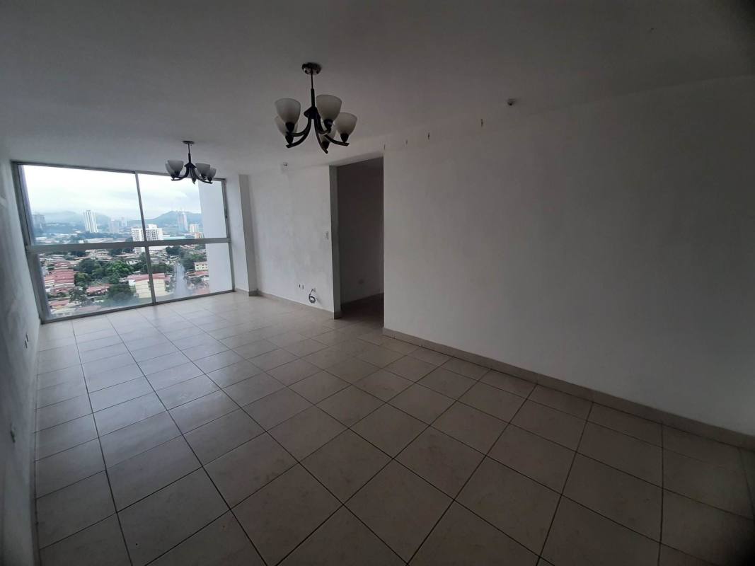 Spacious living room with tile floor, large windows, city view PH Vista Marina Tower Panama City