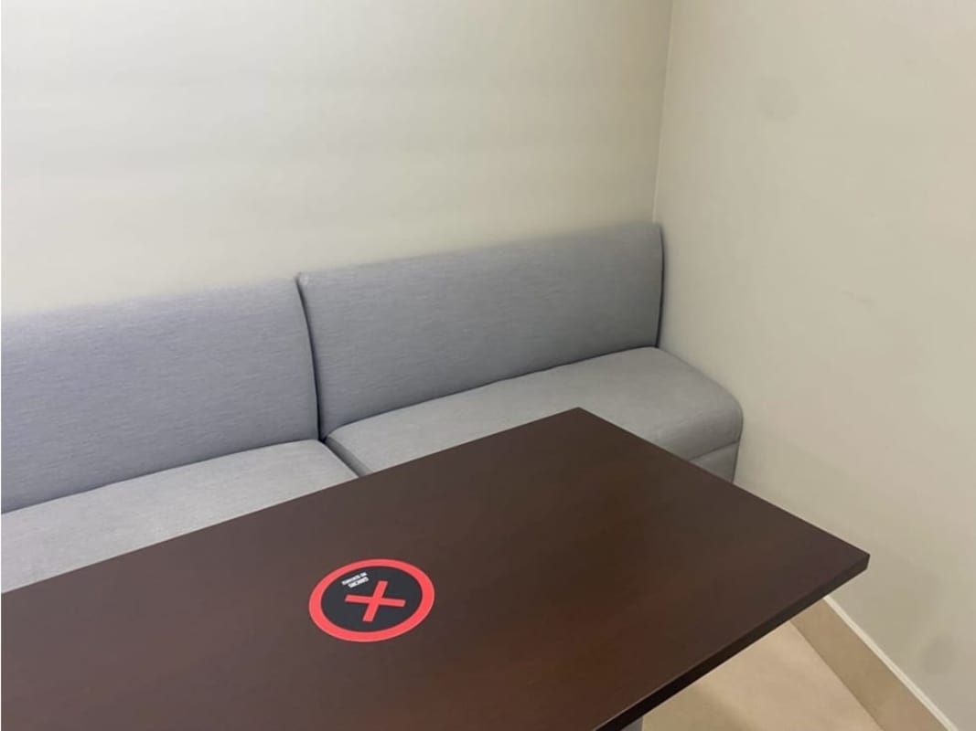 Corner sofa and table office waiting area Llano Bonito Business Panama City