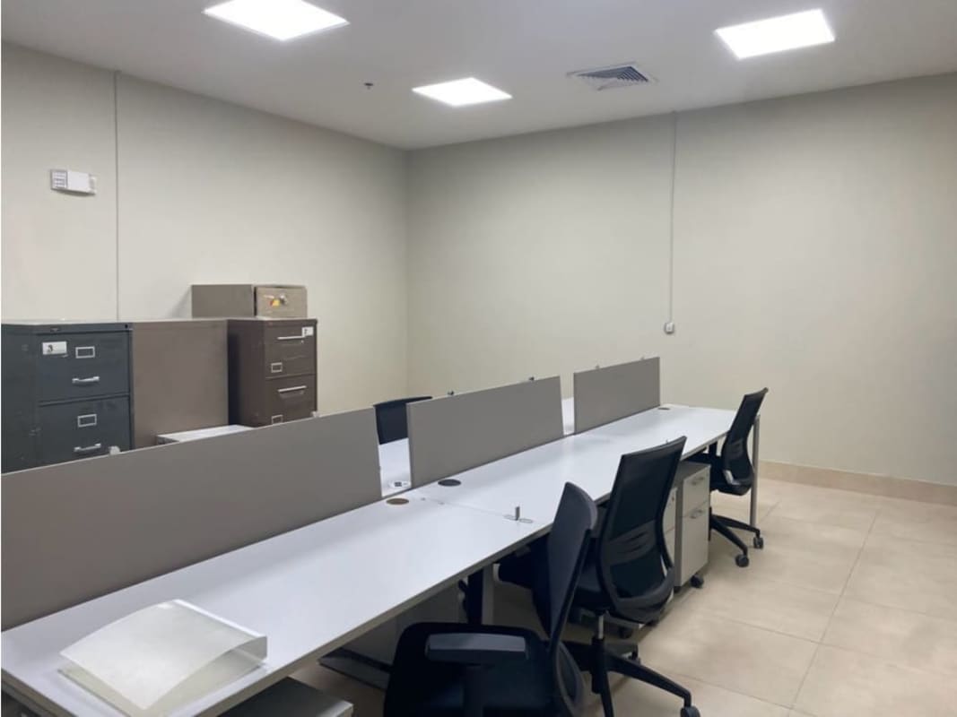 Casual seating meeting and break space small table in office at Llano Bonito Business Center Panama