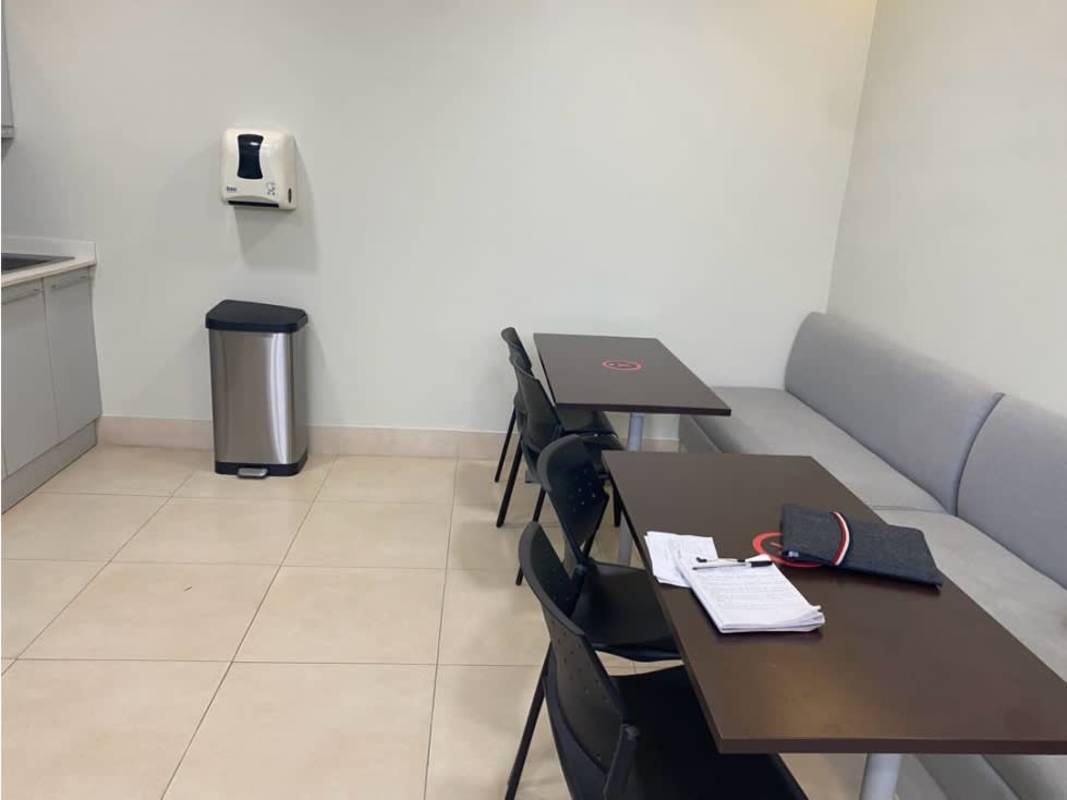 Workspace with desks partitions chairs office space call center Llano Bonito Panama