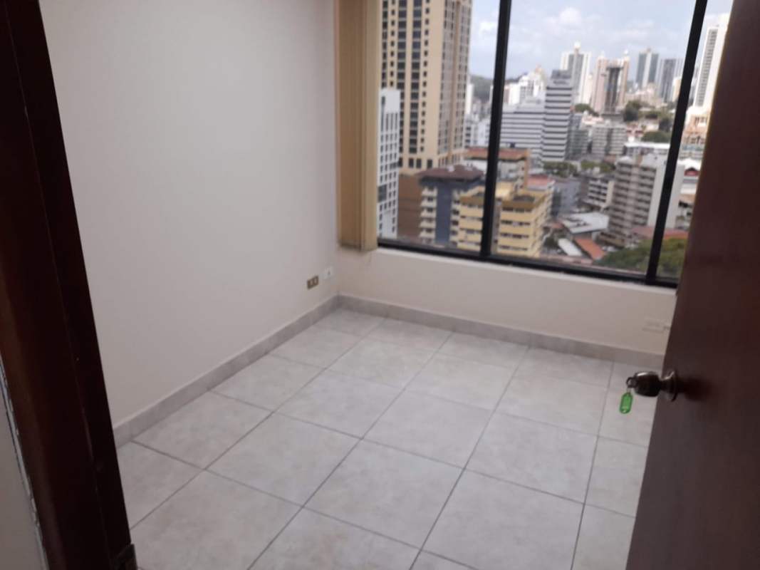 Panoramic cityscape view through office windows at PH BICSA Obarrio Panama