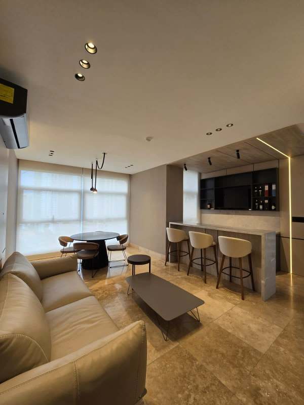 Open-plan living dining with ocean views and stylish furnishings PH Q Tower Panama