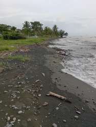 Open tropical beachfront property with sand and clear water in Panama for sale