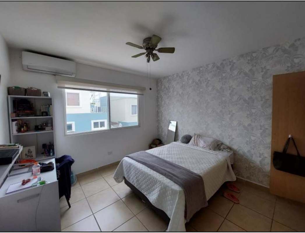 Residential children's playground with swings, slide and trees at night in Brisas del Golf Panama