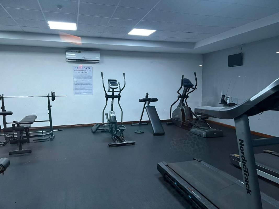 Fitness center with treadmills, ellipticals and weights in Brisas Norte Panama