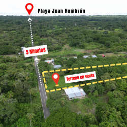 Coastal land with timber and fruit trees adjacent to paved road minutes from Pacific beaches Juan Hombrón Coclé Panama