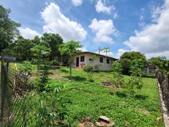 Large fenced grassy yard with rural single-family house in Guadalupe Panama Oeste