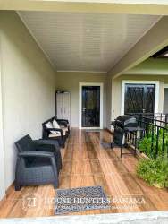 Second bedroom with closet, ceiling fan, tiled floor in furnished house Boquete Chiriquí Panama