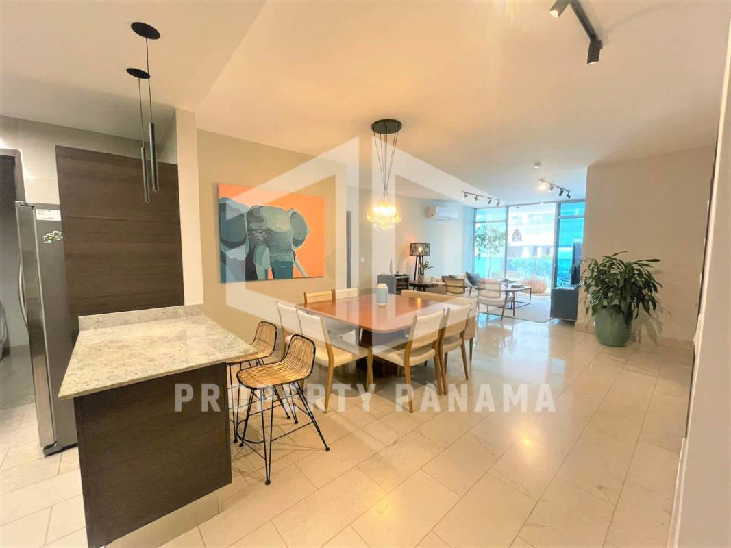 Spacious kitchen with modern cabinetry and granite countertops in PH Grand Tower Panama
