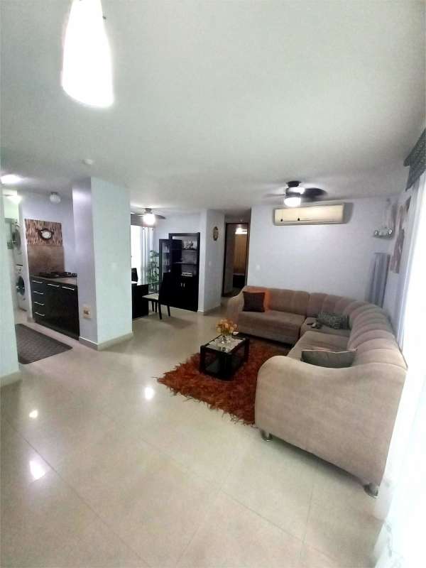Bright living dining area with balcony access porcelain floors AC PH Pijao Costa del Este Panama