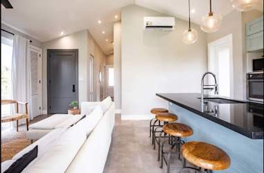 Bright open plan living dining area Playa Venao villa