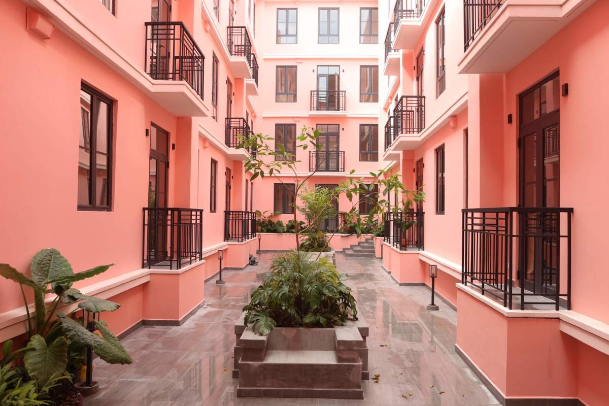 Modern apartment living dining open space with windows at Casa Korsi Casco Viejo Panama